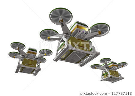 Drone delivery image (formation flight / transparent material version) 117787118