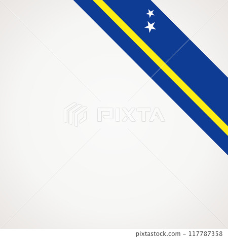 Corner ribbon flag of Curacao 117787358