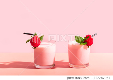 Strawberry milkshake, smoothie Strawberry milkshake, smoothie 117787967