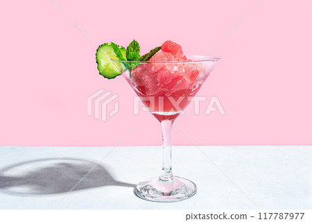 Watermelon slushie or granita drink 117787977