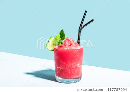 Watermelon slushie or granita drink 117787994