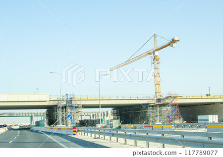 Expressway under construction Expressway under construction 117789077