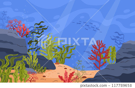 Undersea world. Banner. 117789658