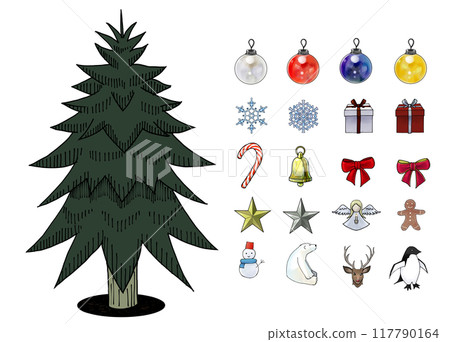 聖誕樹與色彩繽紛的裝飾 聖誕樹與色彩繽紛的裝飾 117790164