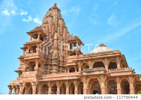 Front view inside of Mandore Gardens with amazing cenotaphs, ruins and temples Front view inside of Mandore Gardens with amazing cenotaphs, ruins and temples 117790444