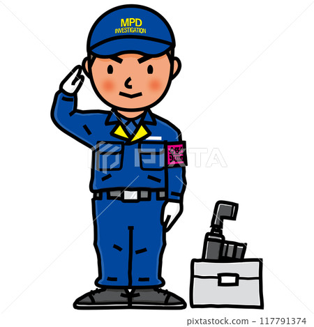 法醫人員面朝前方,自信地敬禮 法醫人員面朝前方,自信地敬禮 117791374