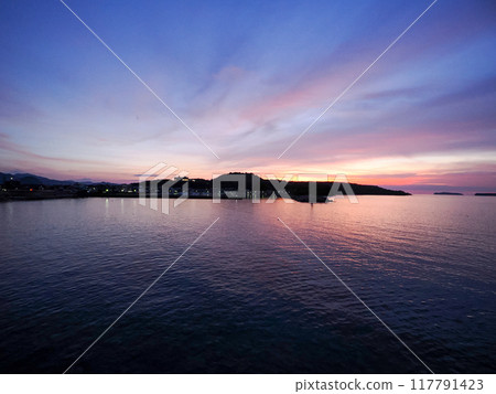 Sunset at Kasayama in Hagi City 117791423