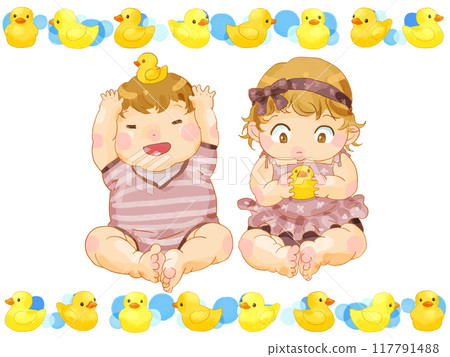 Baby and duck Baby and duck 117791488
