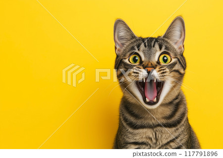 一隻表情驚訝的貓 一隻表情驚訝的貓 117791896