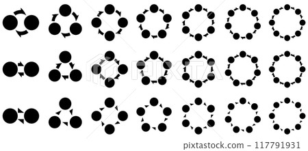 Vector illustration set of diagrams and arrows infographics representing different forms of circulation 117791931