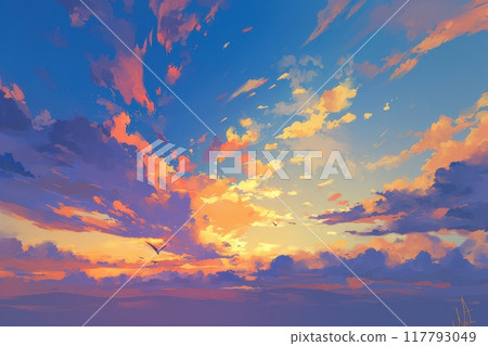 日本日落風景(日落、日出、日落、黃昏、暮色) 日本日落風景(日落、日出、日落、黃昏、暮色) 117793049