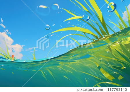 滴水插圖（水面、湖面、動力、水滴、水滴、河流、湖泊） 117793140