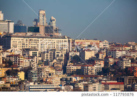 Modern Istanbul cityscape from side of Topkapi Palace, Turkey 117793876