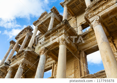 Ancient Library of Celsus. Roman building ruins in Ephesus. Turkey 117793878