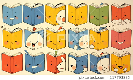 Everyone loves books: cute illustrations and backgrounds for reading week and to encourage reading 117793885