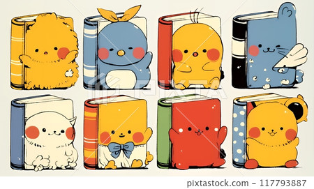 Everyone loves books: cute illustrations and backgrounds for reading week and to encourage reading 117793887