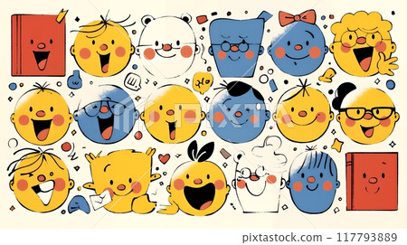 Everyone loves books: cute illustrations and backgrounds for reading week and to encourage reading 117793889