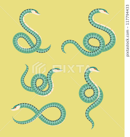 Green snakes collection Green snakes collection 117794433