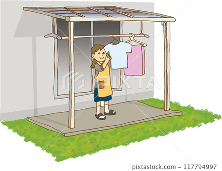 家庭主婦烘乾衣物 家庭主婦烘乾衣物 117794997