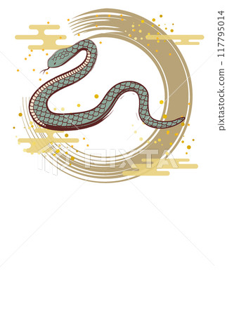 2025 snake and gold circle new year's card template 117795014