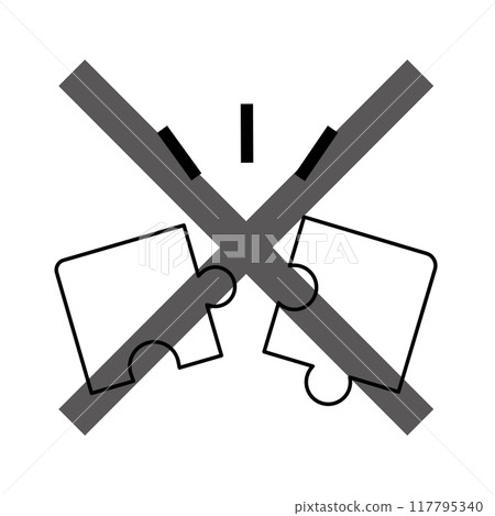 Jigsaw puzzle that doesn't fit perfectly_monochrome 117795340