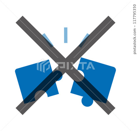 Jigsaw puzzle that doesn't fit perfectly_Blue 117795350