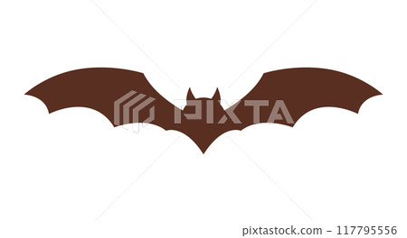 Silhouette of a bat flying with its wings spread [1] 117795556