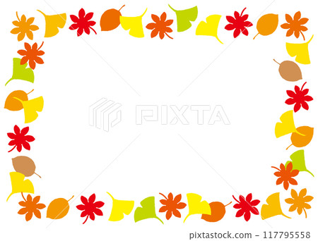 Autumn leaves frame (without outline) 117795558