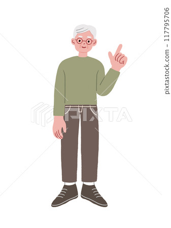 爺爺用手指解釋的全身插圖 爺爺用手指解釋的全身插圖 117795706