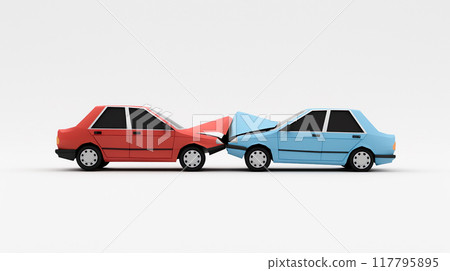 正面汽車碰撞事故的圖像說明 117795895