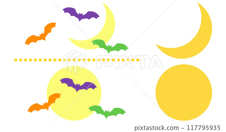 Moon and bats set 117795935