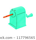 Simple hand drawn illustration of a pencil sharpener 117796565
