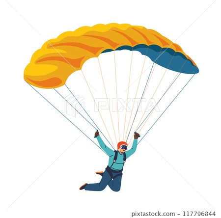 Skydiver with Yellow Parachute 117796844