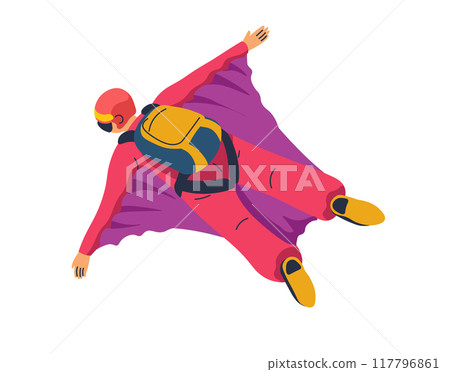 Wingsuit Flying Extreme Sport vector 117796861