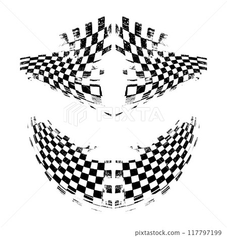 Grunge checkered race flags set Grunge checkered race flags set 117797199