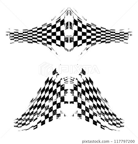 Grunge checkered race flags 117797200