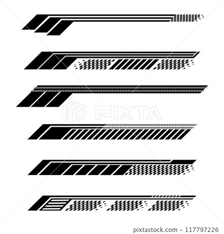 Race black decals checkered lines Race black decals checkered lines 117797226