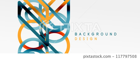 Abstract background - colorful circle lines technology or business digital template Abstract background - colorful circle lines technology or business digital template 117797508