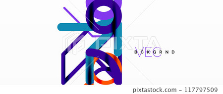 Abstract background. Circles and colorful round shape lines. Linear geometric minimal design Abstract background. Circles and colorful round shape lines. Linear geometric minimal design 117797509