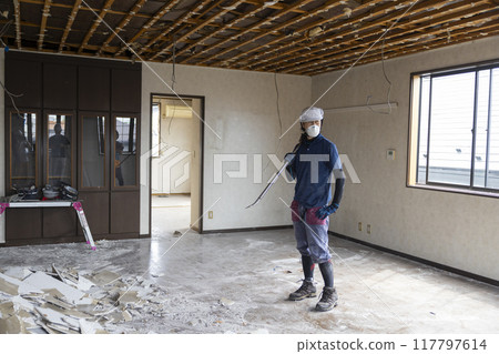 Interior demolition site, renovation, remodeling Interior demolition site, renovation, remodeling 117797614