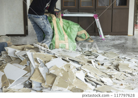 Interior demolition site, renovation, remodeling Interior demolition site, renovation, remodeling 117797628