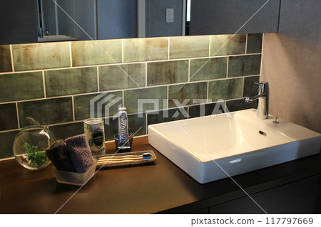 時尚的洗臉盆 117797669