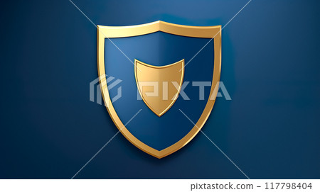 時尚的藍色和金色盾牌圖標 117798404