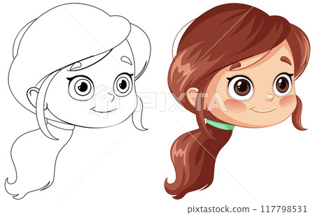 Smiling Girl with Brown Hair 117798531