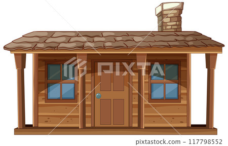 Cozy Wooden Cabin Illustration 117798552