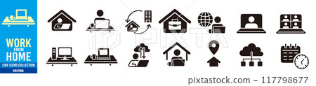 Remote work icon Remote work icon 117798677