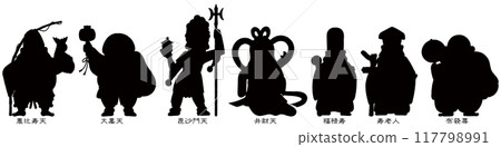 簡單可愛的七福神剪影套裝 簡單可愛的七福神剪影套裝 117798991