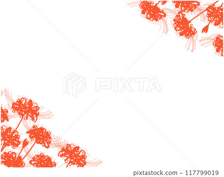 彼岸花剪影框③朱紅 117799019