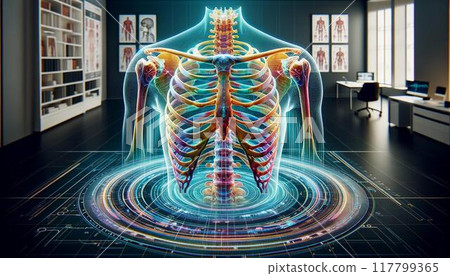 Hologram human ribs 117799365