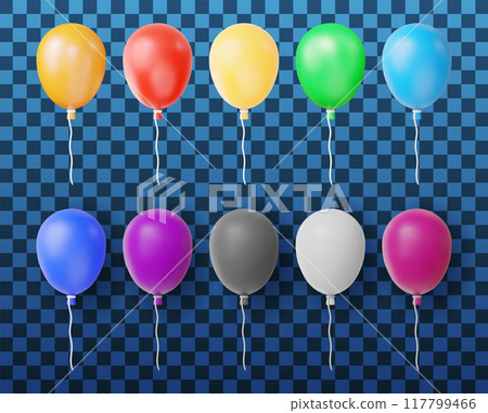 3D set of balloon isolated 117799466